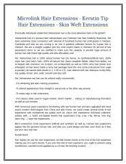 Microlink Hair Extensions - Keratin Tip Hair Extensions - Skin Weft Extensions.doc