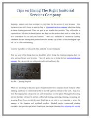 Tips on Hiring The Right Janitorial Services Company.doc